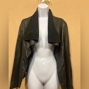 Bebe Leather Cropped Moto Jacket
